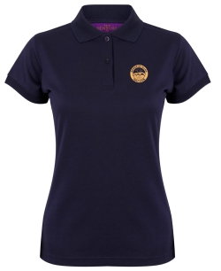 Ladies Navy Blue Polo Shirt with Embroidered Logo